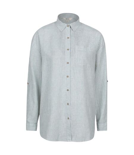 Womens/ladies Santiago Stripe Oversized Shirt Light Khaki Mountain Warehouse