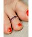 Black and Red Boho 925 Silver Slim Band Open Toe Ring
