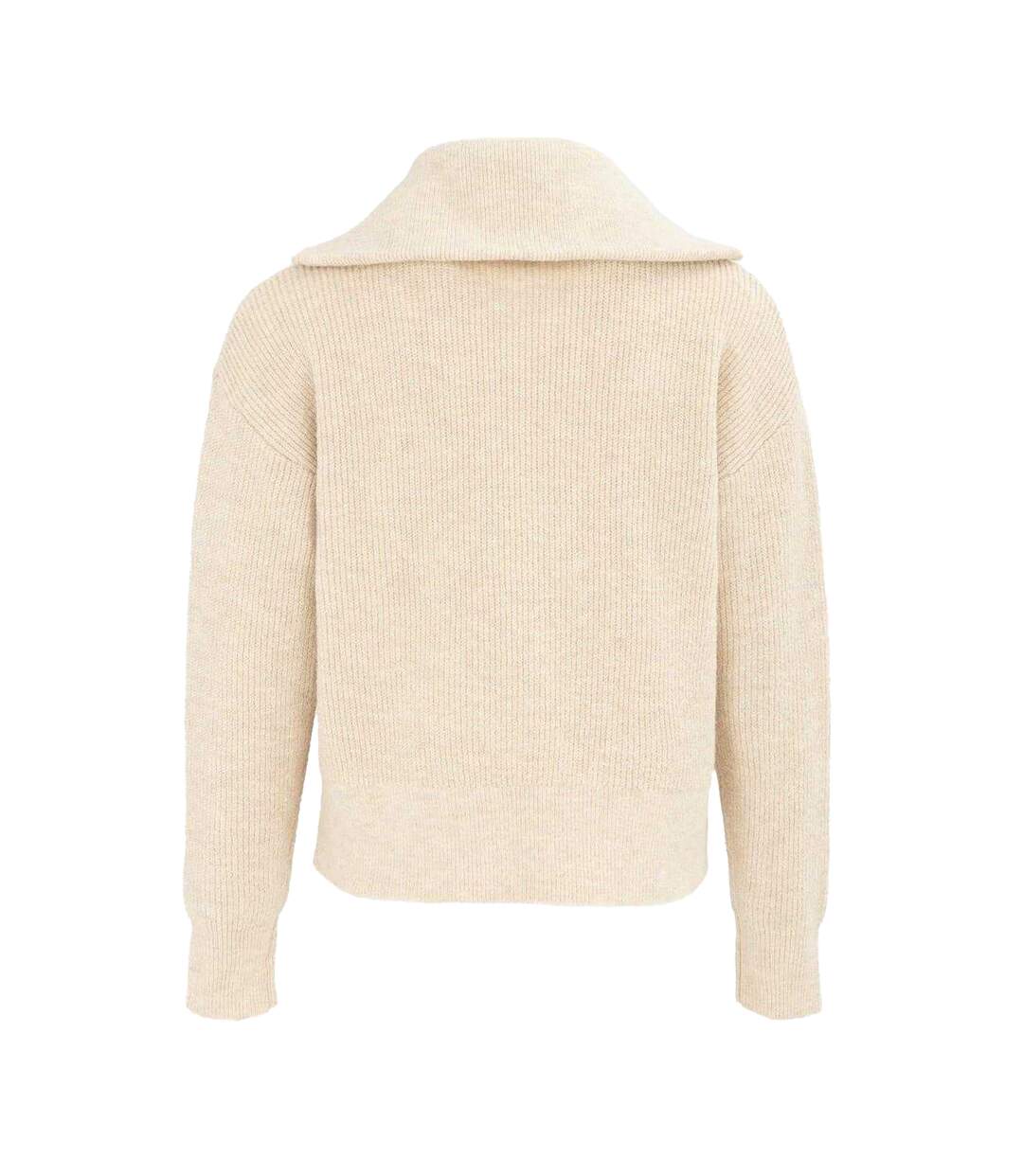 Cardigan Décontracté Motif/style Côtelé Femme Crème Miso-2