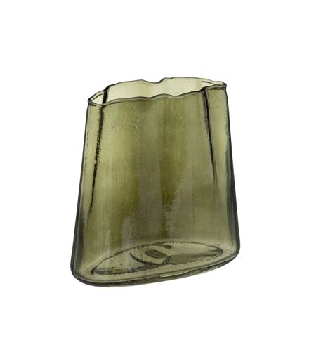 Vase Design Bord Irrégulier 20cm Vert Foncé