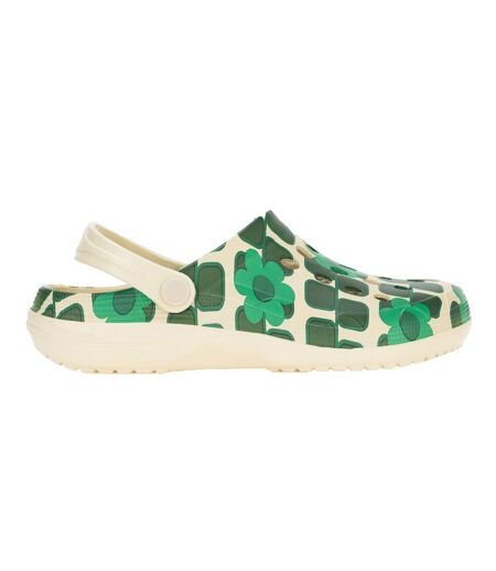 Womens/ladies Orla Kiely Giant Square Flower Clogs Green Regatta
