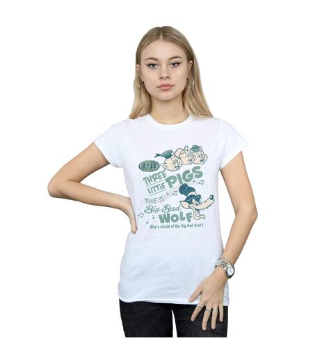 Disney - T-shirt THREE LITTLE PIGS WHO'S AFRAID OF THE BIG BAD WOLF - Femme (Blanc) - UTBI15944