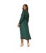 Womens/ladies spotted shirred cuff long-sleeved midi dress green Dorothy Perkins