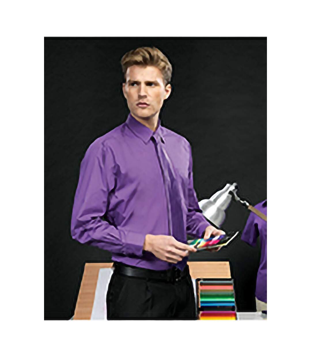Premier Mens Long Sleeve Formal Plain Work Poplin Shirt (Royal) - UTRW1081