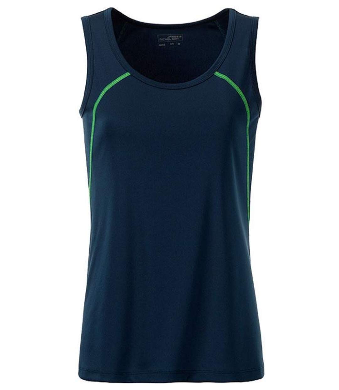 Débardeur running respirant - Femme - JN493 - bleu marine et jaune vif