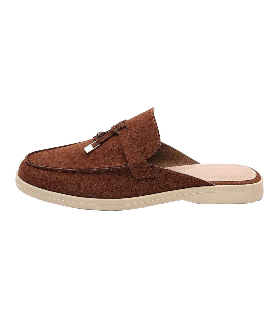 Womens/ladies Faux Suede Loafers Brown Where´s That From-2