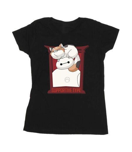 Disney - T-shirt BIG HERO BAYMAX FRAME SUPPORT - Femme (Noir) - UTBI13277