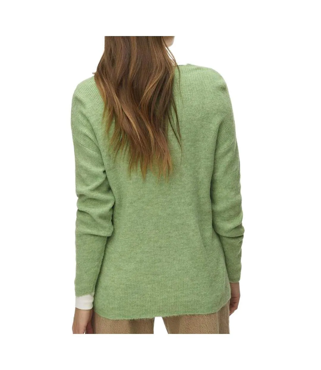 Pull vert femme vero moda crew-2