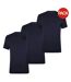 Lot De 3  T-shirts Manches Courtes Motif/style Uni Homme Noir Anthracite Bleu Marine Boss-1