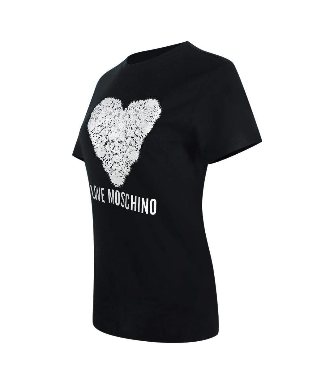 Womens/ladies Heart T-shirt Black Love Moschino-3