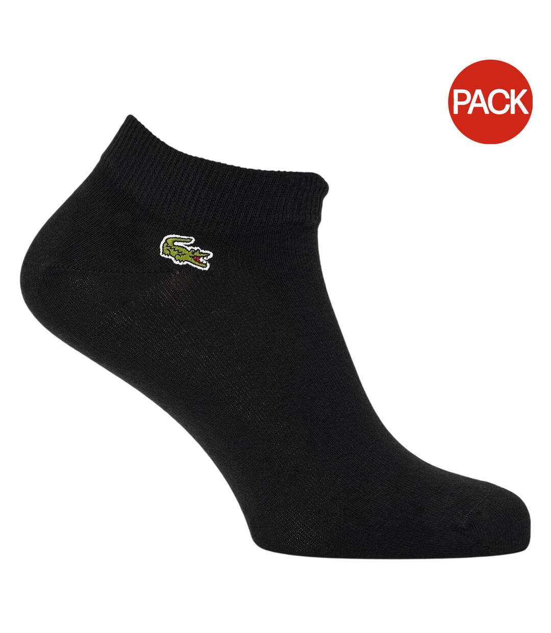 Pack Of 3  Mens Embroidered Logo Trainer Socks  Black Lacoste-1