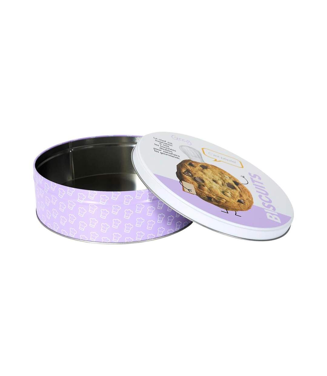 Boîte à Biscuits en Métal Ludique 22cm Violet-3