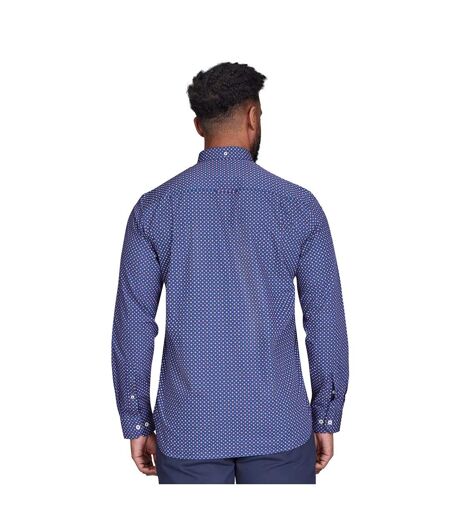 Mens geometric long-sleeve shirt marine Raging Bull