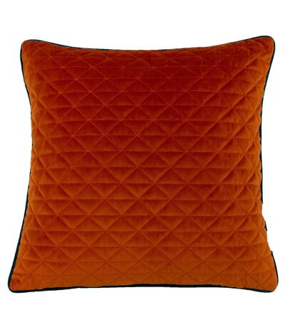 Riva Home Quartz Throw Pillow Cover with Geometric Diamond Design (Jaffa Orange/Teal) (One Size)