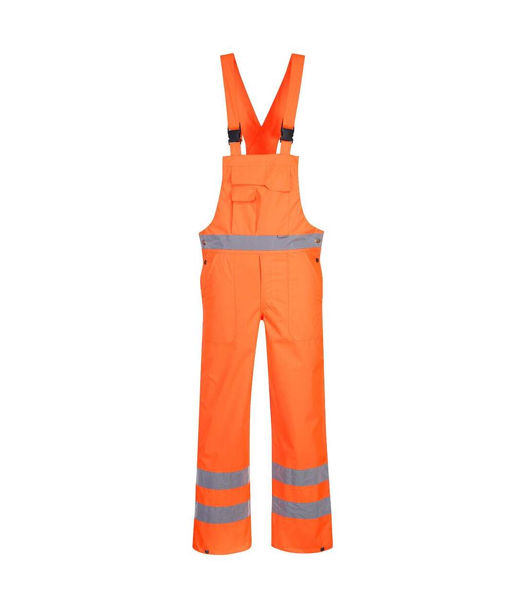 Mens hi-vis breathable bib and brace trouser orange Portwest-1