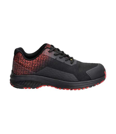 Womens/ladies Footwear Accelerate Safety Shoes Black Traffic Red Mascot
