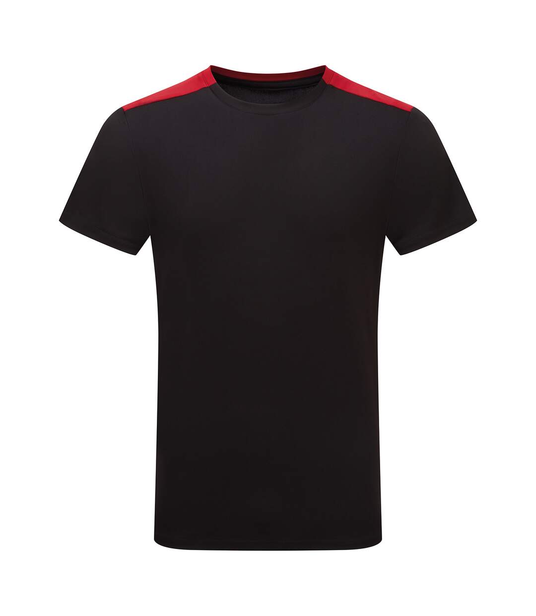 Unisex Adult Performance Contrast T-shirt Black Fire Red TriDri-1