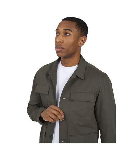 Veste Motif/style À Col Homme Marron Kaki Brave Soul