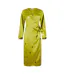 Womens/ladies Vienna Balloon Sleeve Wrap Dress Lime Never Fully Dressed-2
