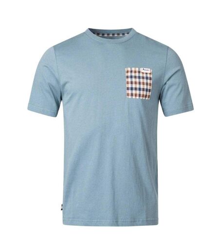 T-shirt Sport Motif À Carreaux Homme Bleu Aquascutum