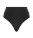 Womens/ladies Seamless High Waist Thong Black Wolford-2