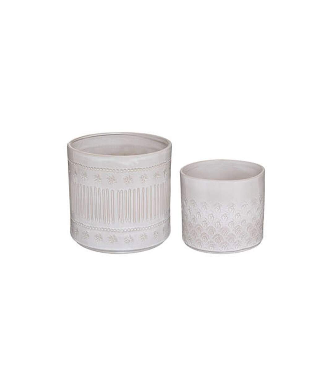 Lot de 2 Cache-Pots Design Carmen 25cm Ivoire