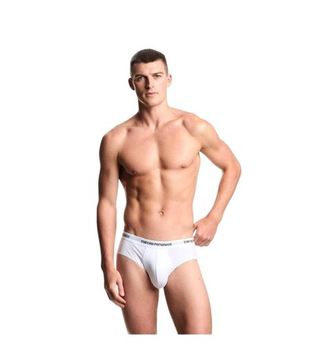 Pack Of 3  Mens Plain Briefs  White Emporio Armani