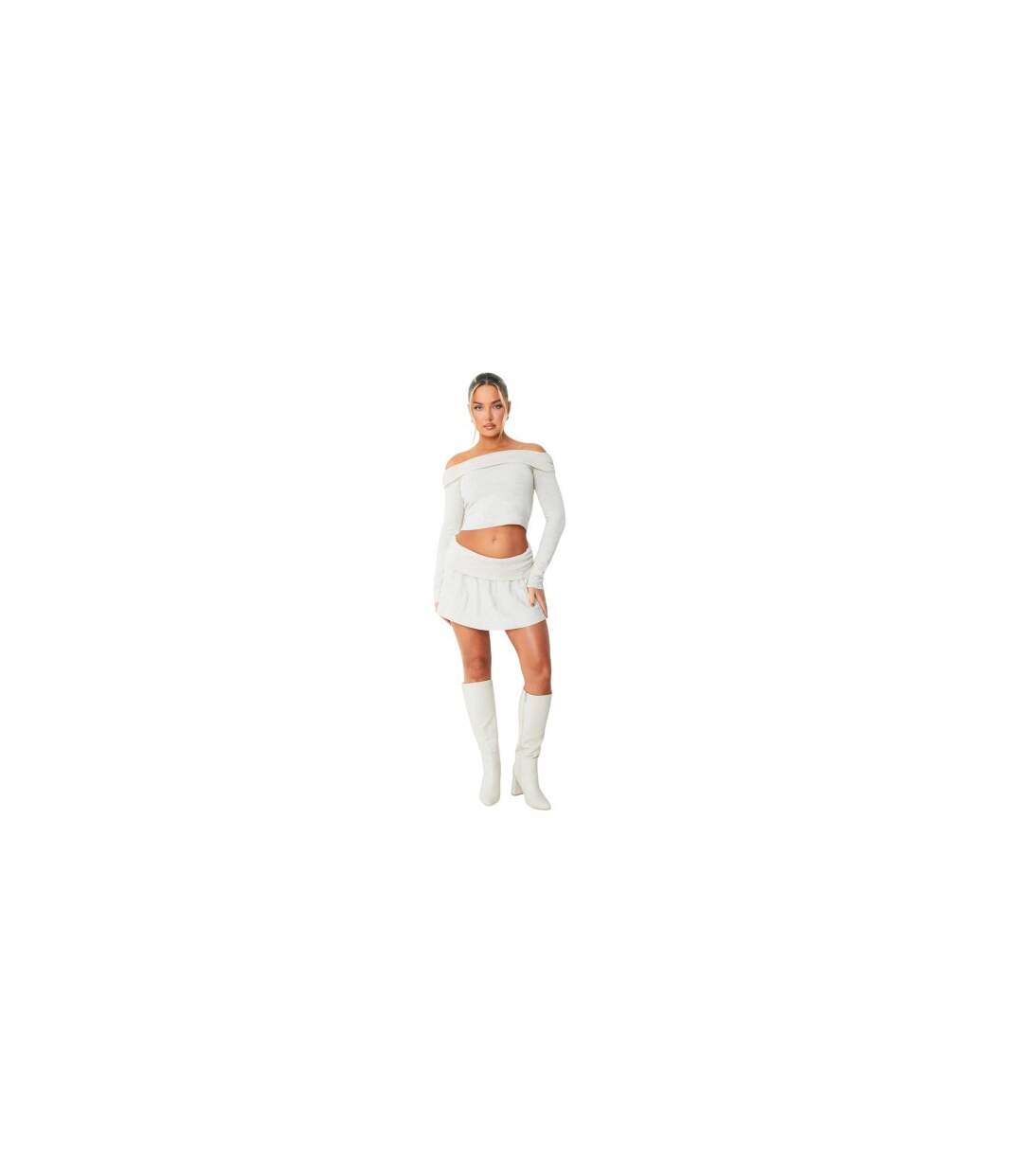 Womens/ladies Ruched Top Beige Missy Empire-1