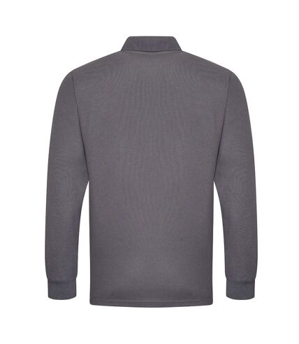 PRO RTX Mens Pro Piqué Long-Sleeved Polo Shirt (Solid Grey) - UTPC4263