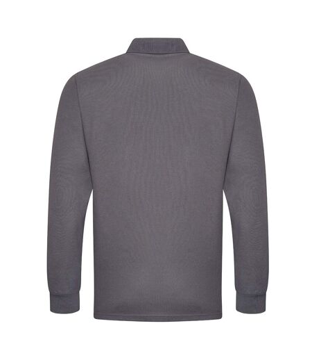 PRO RTX Mens Pro Piqué Long-Sleeved Polo Shirt (Solid Grey) - UTPC4263