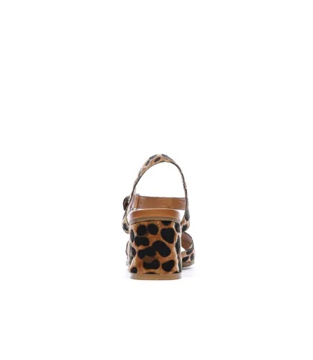 Sandales marron/noir femme carmela leopardo
