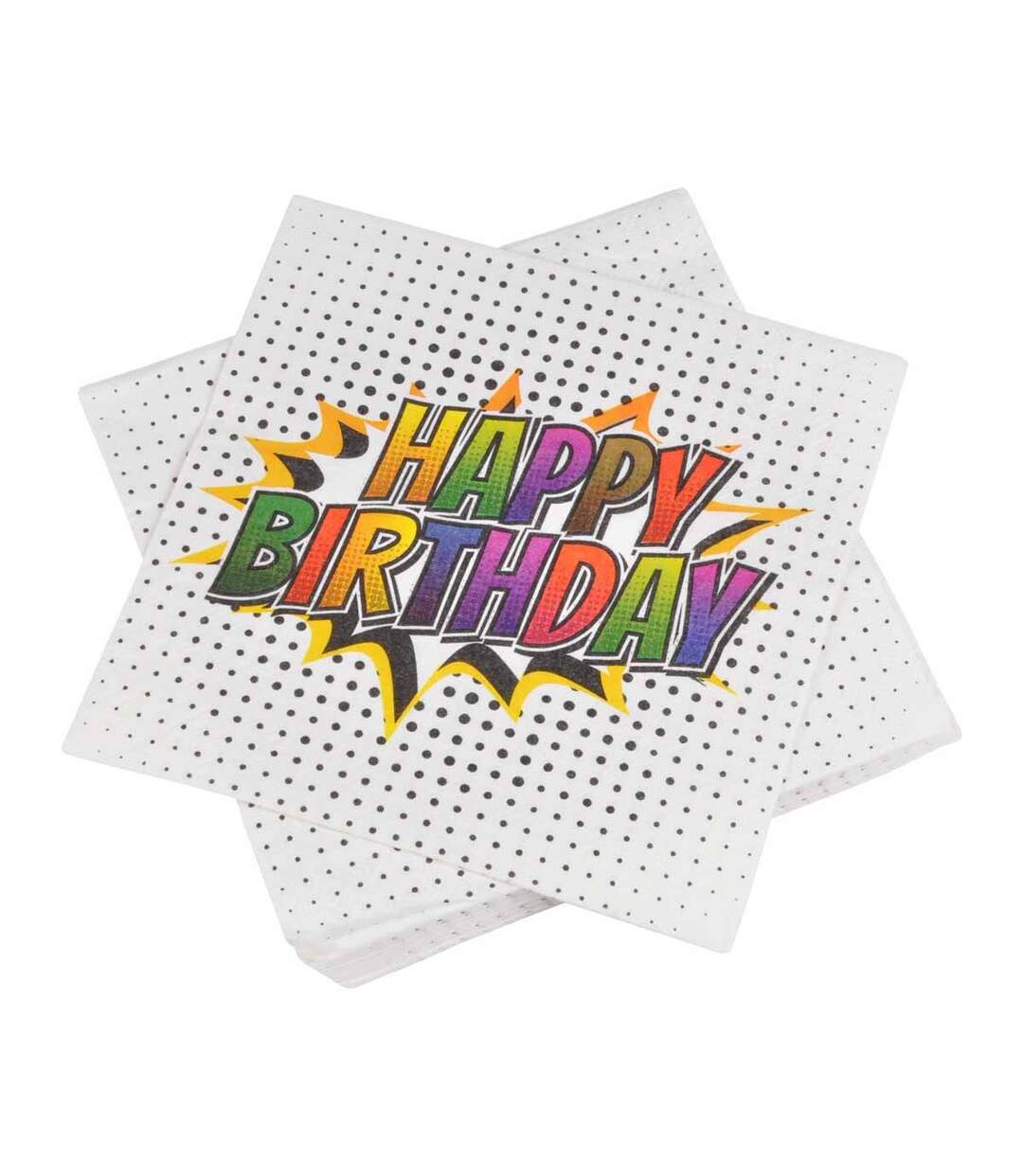 Lot de 20 Serviettes en Papier Comics 33x33cm Blanc-1
