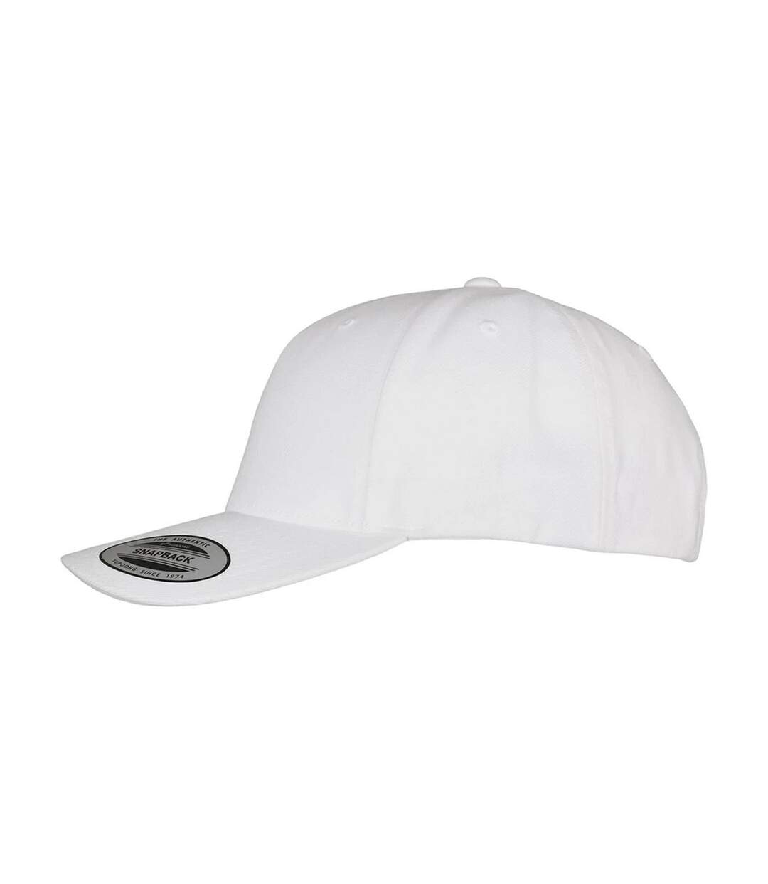 Unisex Adult Logo 5 Panel Snapback Cap White Flexfit-4