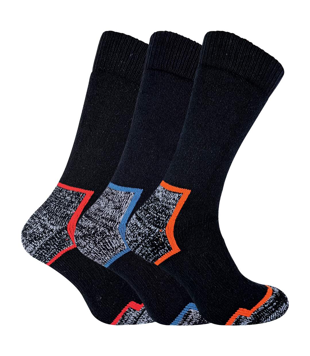 3 Pr Chaussettes de Travail Homme avec Renforcees