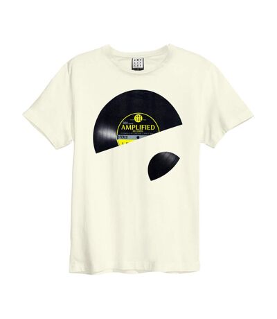 Unisex Adult Vinyl Sleeve T-shirt Vintage White Amplified