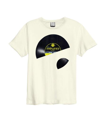 Unisex Adult Vinyl Sleeve T-shirt Vintage White Amplified
