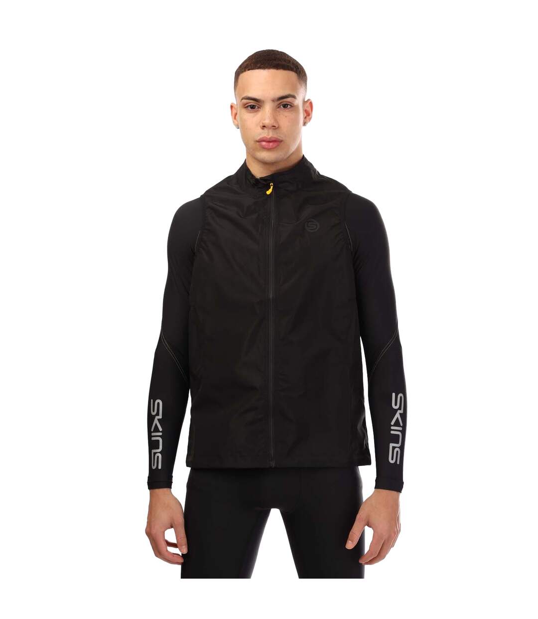 Mens Series-3 Running Gilet Black Skins-1