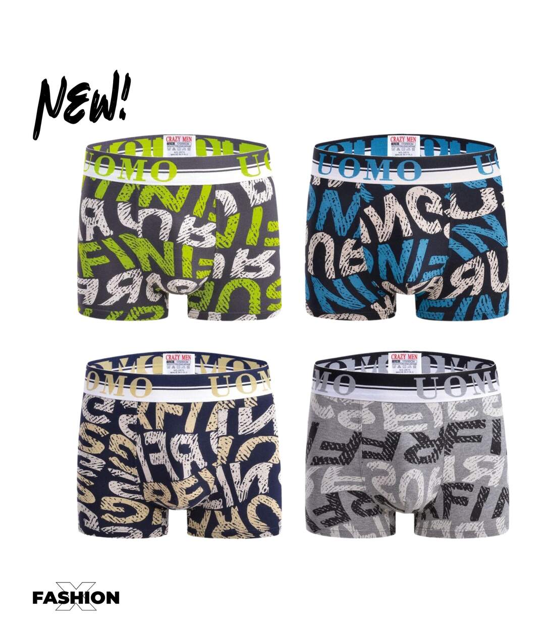 Boxers homme - Caleçons homme - Lot de 4 couleurs mélangées