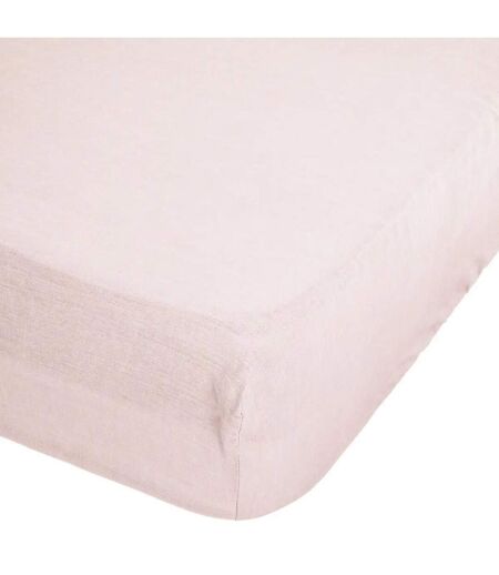 Drap Housse en Lin Adorable 140x190cm Rose Poudré
