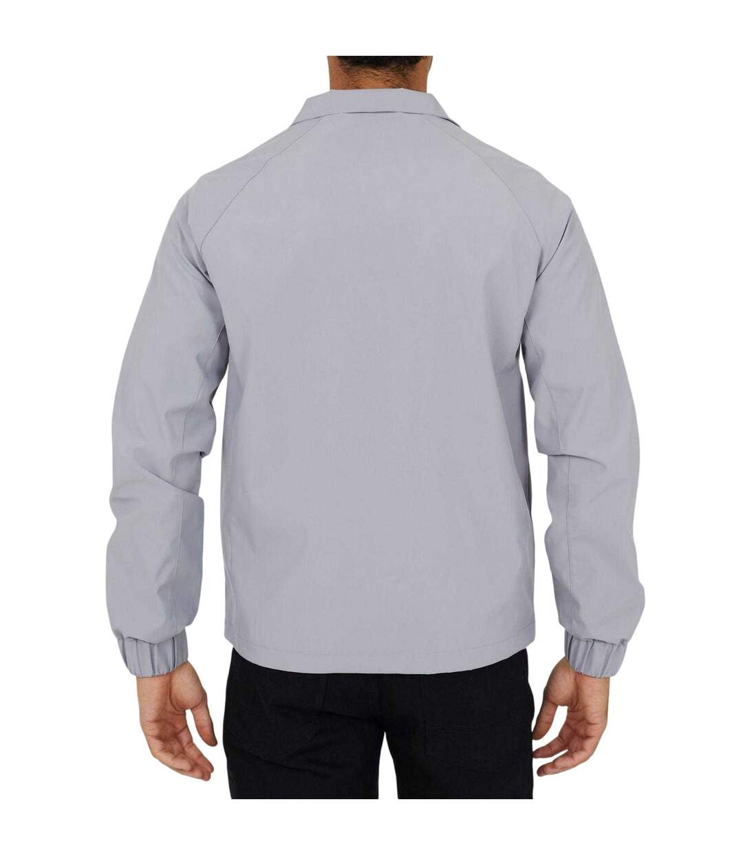 Mens Lightweight Funnel Neck Bomber Jacket Grey Brave Soul-2