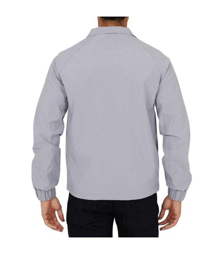 Mens Lightweight Funnel Neck Bomber Jacket Grey Brave Soul