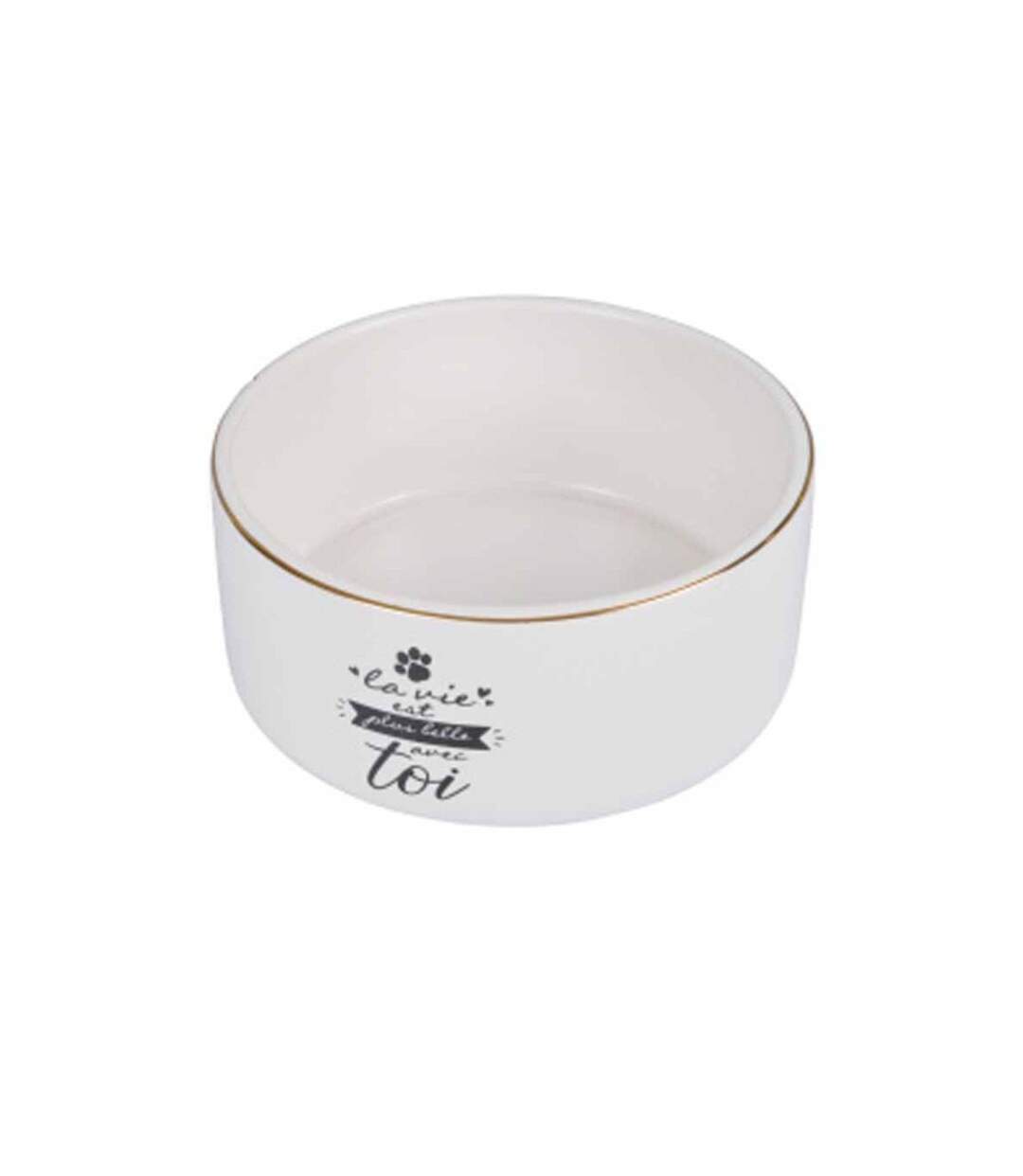 Gamelle pour Chien & Chat La belle Vie 13cm Blanc-1