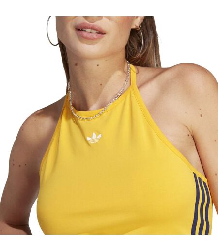 Womens/ladies Tie Neck Tank Top Yellow Adidas