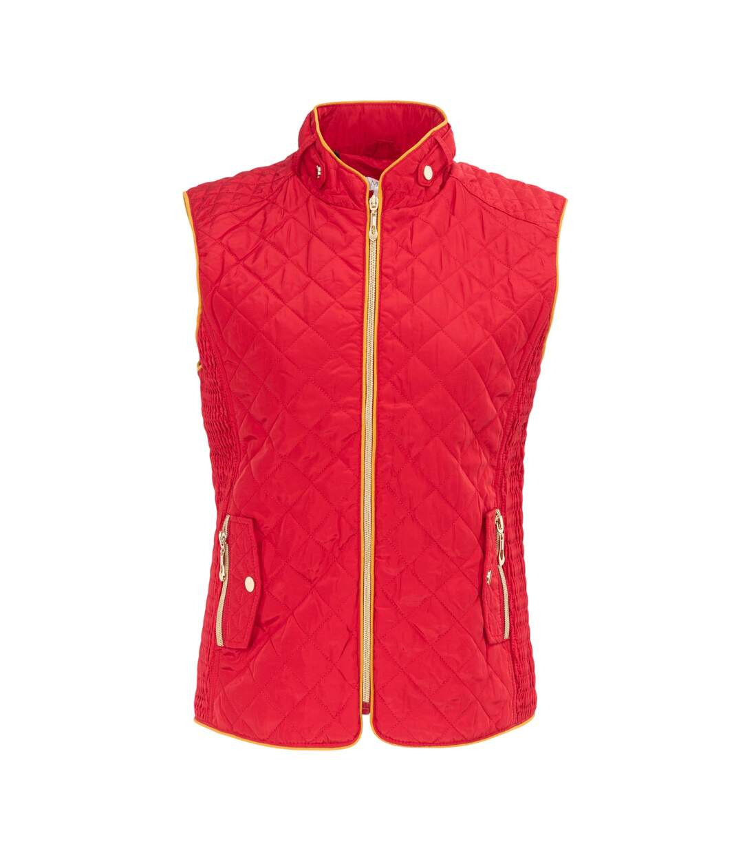 Womens/ladies Quilted Gilet Red Miso-1