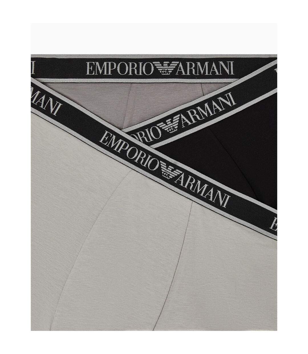 Lot De 3  Sous-vêtements Motif/style Logo Core Homme Noir Gris Emporio Armani-2