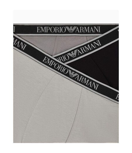 Lot De 3  Sous-vêtements Motif/style Logo Core Homme Noir Gris Emporio Armani