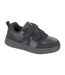 Childrens/kids Cyclone Touch Fastening Trainers Black Dek-1