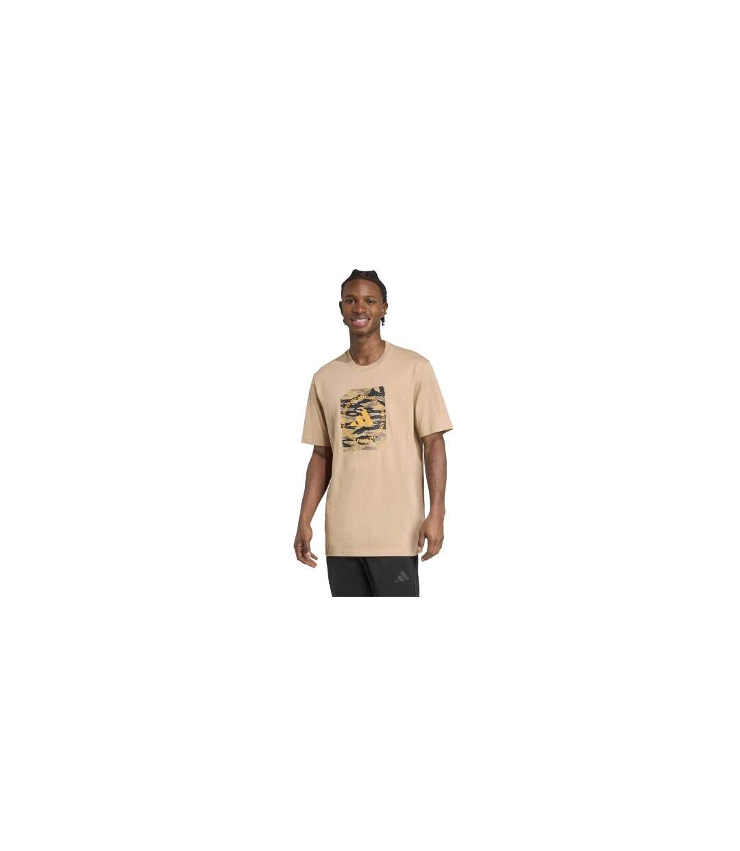 T-shirt Motif/style Logo Homme Beige Adidas-1