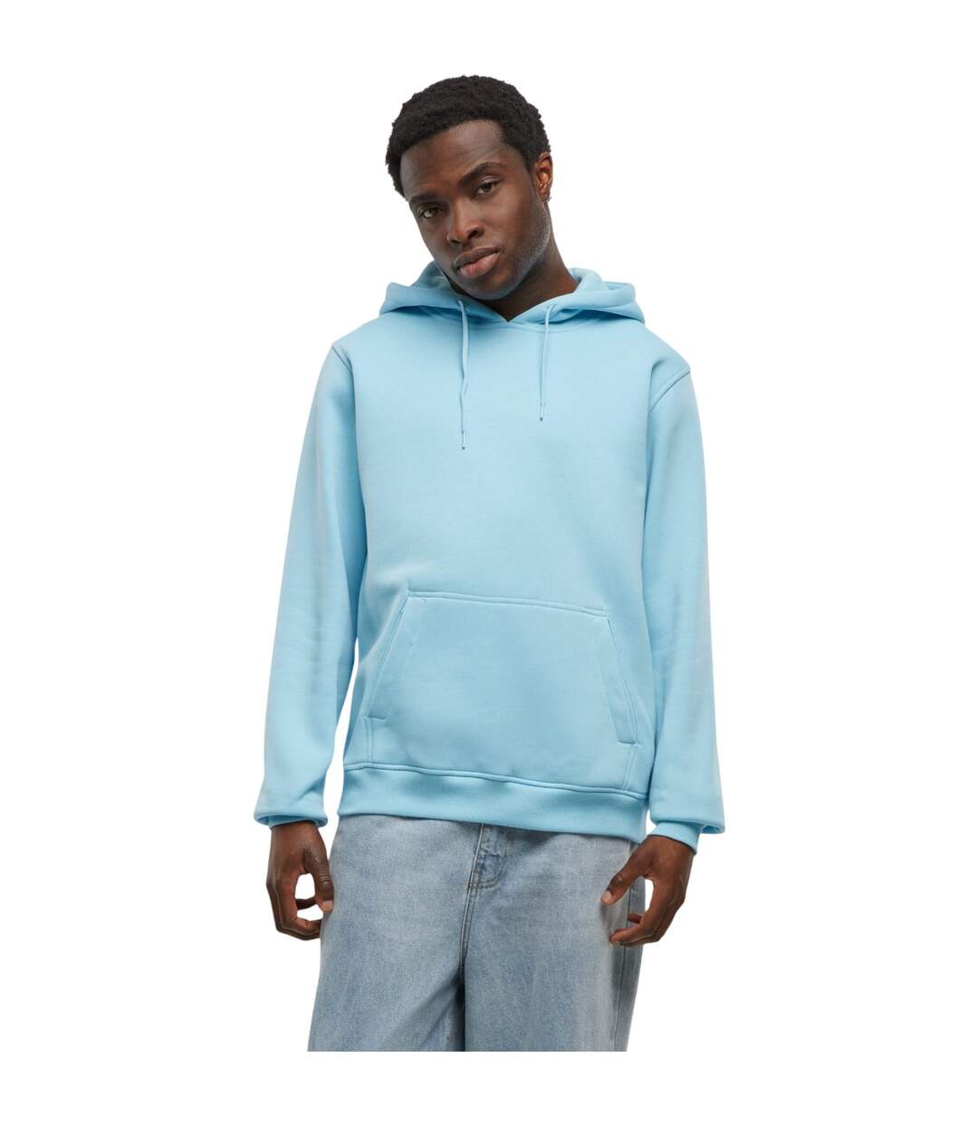 Sweat À Capuche Homme Bleu Baltique Build Your Brand-1