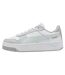 Womens/ladies Carina Street Leather Platform Trainers White Blue Grey Puma-2